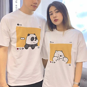 XẢ HÀNG ÁO ĐÔI - Áo Thun Đôi In Gấu Insta - Giá 1 áo