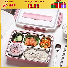 Mua Khay Cơm Inox 5 Ngăn Phân Loại Cơm Và Thức Ăn - Hợp Đựng Cơm Inox Siêu Tiện dụng