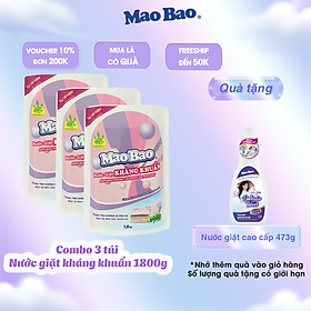 Combo 03 túi nước giặt kháng khuẩn Mao Bao 1800g