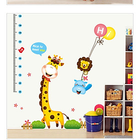 Decal Dán Tường Thước Đo Chiều Cao Hươu Vui Vẻ ( 160 x 100 cm)