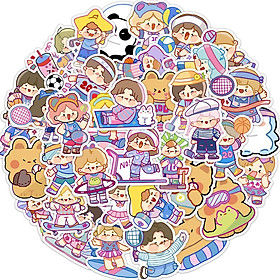 Sticker EM BÉ THỂ THAO hoạt hình cute trang trí mũ bảo hiểm,guitar,ukulele,điện thoại,sổ tay,laptop-mẫu S106