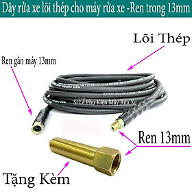 Mua Combo 10m 15m 20m dây xịt rửa xe lõi bố thép ren 13mm (tặng kèm béc xịt Đồng) - dây rửa xe cho máy dây culoa đầu kéo