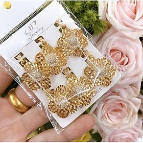 Đôi Bông Tai Nữ ( 01 đôi ) Mạ Vàng 18K 048.2704 - Đính Pha Lê Lấp Lánh - Tặng Kèm Hộp