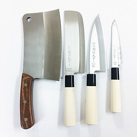 Mua Combo 4 Dao bếp cao cấp Nhật Bản dao chặt xương  thái  gọt hoa quả cán gỗ siêu bền  lưỡi thép không gỉ - SK135