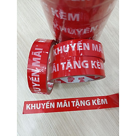 1 cuộn băng keo màu đỏ in chữ khuyến mãi tặng kèm