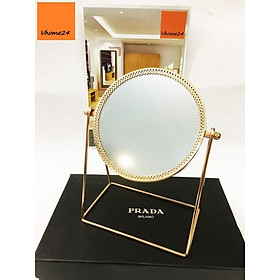 Mua GƯƠNG TRANG ĐIỂM INOX VÀNG HỒNG DÁNG TRÒN KIỂU XÍCH ĐU GTD148