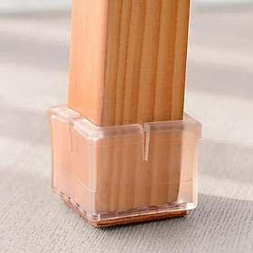 10x Square Chair Leg Caps Clear Feet Table Covers Floor Protectors 48-55mm