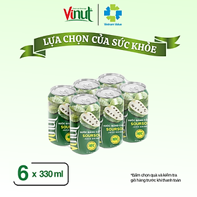 Lốc 6 Lon Nước Ép Mãng Cầu Lon 330 ml