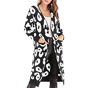 Áo Khoác Cardigan Tay Dài Họa Tiết Da Báo