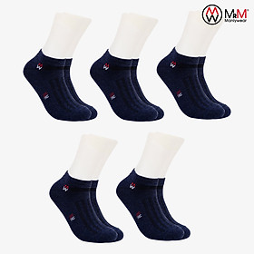 Combo 5 Đôi Tất Nam Vớ Nam Cổ Ngắn Lịch Lãm, Sang Trọng, Chất Liệu Sợi Cotton Co Giãn 4 Chiều Cao Cấp, Chống Hôi Chân MRM FASHION (Cùng Màu)