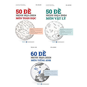 Combo Bộ Đề Ôn Thi Khối A01 - 50 Đề Minh Họa 2024: Môn Toán Học + Vật Lý + Tiếng Anh (Bộ 3 Cuốn) (MOON) - Tặng phiếu trắc nghiệm