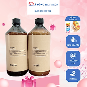 [+Tặng mũ trùm] BỘ DẦU GỘI XẢ PHỤC HỒI NASHI ARGAN SIÊU MỀM MƯỢT TÓC 1000ML