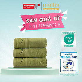 Mua Khăn Mặt Mollis Soybean 34x80cm Khăn Cao Cấp Sợi Đậu Nành Nuôi Dưỡng Làn Da Mịn Thoáng Thấm Hút Không Xù Đổ Lông FMD4