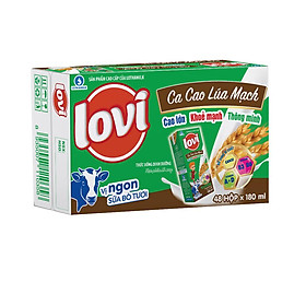 Sữa cacao lúa mạch Lovi Lothamilk 180ml thùng 48 hộp