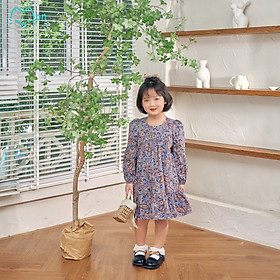 Váy bé gái thiết kế dáng dài, váy bé gái xuân hè chất cotton nhẹ mát, cho bé 2-6 tuổi MonBabies VDG22w05