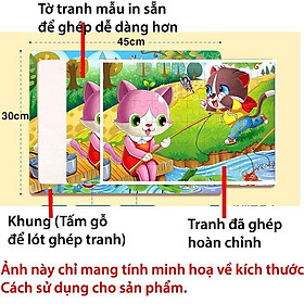 Tranh Ghép Hình 60 Mảnh kích thước lớn Khung Bảng Gỗ - Có Nền có thể tách rời tờ mẫu