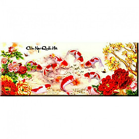 TRANH THÊU CỬU NGƯ QUẦN HỘI 223039 (127×55cm) chưa thêu 