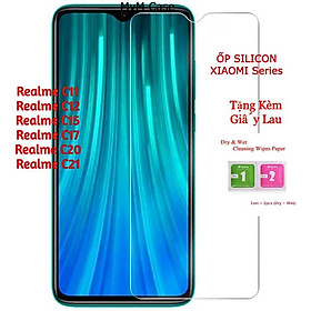 Kính cường lực Realme C11, C12, C15, C17, C20, C21 trong suốt, tặng giấy lau màn hình