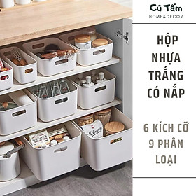 Mua Hộp Nhựa Đựng Đồ Cỡ Lớn Màu Trắng Có Nắp Đậy  Khay nhựa để đồ xếp gọn đa năng