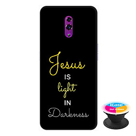 Ốp lưng điện thoại Oppo Reno hình Jesus Is Light tặng kèm giá đỡ điện thoại iCase xinh xắn - Hàng chính hãng