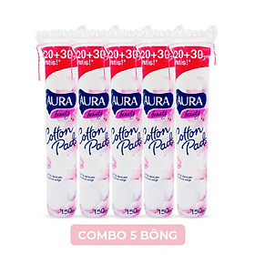 Combo 15 Bông tẩy trang Aura 150 miếng