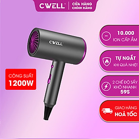 Máy sấy tóc mini chính hãng CameWell công suất lớn 1000W, giảm tiếng ồn, tặng đầu sấy tạo kiểu tóc chuyên nghiệp 2 chiều nóng lạnh CW01HD