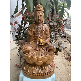 Mua Tượng phật bà quan âm bồ tát bằng gỗ bách xanh thơm phức kt cao 40×21×20cm