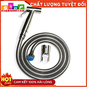 Bộ Vòi xịt vệ sinh cầm tay inox tăng áp cao cấp