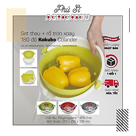 Set thau + rổ tròn xoay 180 độ Kokubo Colander