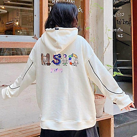 ÁO KHOÁC NỮ VÃI NỈ FORM RÔNG IN HÌNH HỌA TIẾT XIN ĐẸP KHÁNH AN FASHION