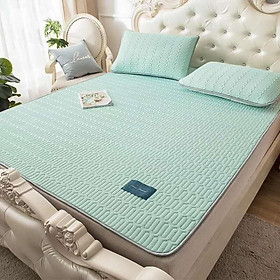 Chiếu điều hòa Tencel cao su non loại trơn (màu xanh ngọc) - Tặng kèm 02 vỏ gối cùng màu