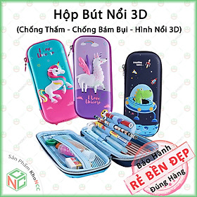 (Dễ Thương) Hộp Bút In Hoạt Hình Nổi 3D KhoNCC Hàng Chính Hãng Nhiều Hình Dáng - Siêu Nhẹ Chống Thấm Dành Cho Bé - KLM-HBN3D