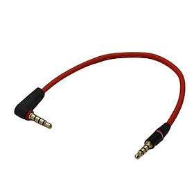 90 Degree Angled Short 4 pole 3.5mm to 3.5mm Audio Cable Plug jack 3.5 male to male Car Sound Wire headphone for phones 20/120cm Cable length: 0.2M