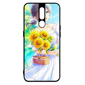 Ốp Lưng in cho Oppo F11 Pro Mẫu Nàng Váy Trắng Hướng Dương - Hàng Chính Hãng