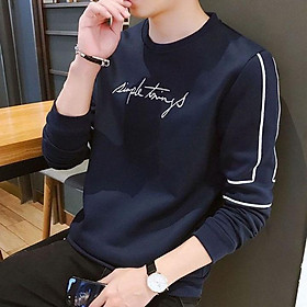 Áo thun tay dài sweater nam nữ form rộng hàn quốc cổ và tay áo may bo viền - ATDC01