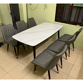 Mua Bộ bàn ăn mặt đá phiến ceramic nhám kết hợp ghế Loft trám