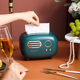 Mua Hộp Đựng Khăn Giấy Để Bàn Văn Phòng Retro Hộp Khăn Giấy Hình Radio Phong Cách Vintage - Radio Tissue Box