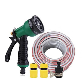 Mua Vòi xịt rửa xe Vòi phun nước tưới cây tăng áp thông minh 8 chế độ 815576-1 (cút vàng nối đen - dây xám)