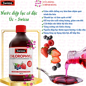 Nước diệp lục cô đặc Úc Swisse Chlorophyll hỗ trợ làm chậm quá trình lão hóa, cải thiện sức khỏe da, tăng cường sức khỏe chung - QuaTangMe Extaste