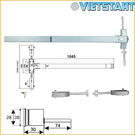 Thanh đẩy thoát hiểm đơn NEWNEO 500P & 500S-(không ruột)