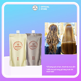 Cặp thuốc uốn, ép duỗi hữu cơ(organic) phục hồi tóc hư tổn nặng làm tại nhà, salon British M Pumkin Enzyme Perm 2x400g