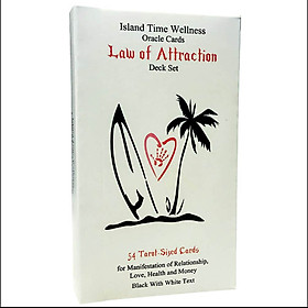 Bộ Bài White With Black Text Island Time Wellness Love Oracle