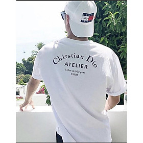 Áo thun Stee nam tay lỡ unisex form rộng overtee Chirstian Dior chất vải cotton xịn Trumunisex aothununisex aophongnam