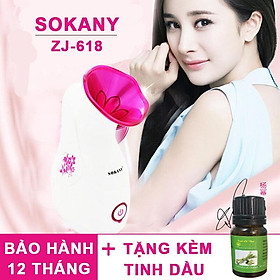 Máy Xông Hơi Mặt Sokany ZJ-608, Tặng Chai Tinh Dầu Hương Thơm Essesa - HÀNG CHÍNH HÃNG