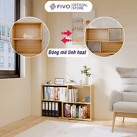 Hình ảnh Kệ Sách Gỗ Thông Minh Để Sàn FIVO FB71 Ngang 110cm, Với Tính Năng 2IN1 Đóng Mở Tùy Thích,Sang Trọng Thích Hợp Nhiều Không Gian, Nhiều Ngăn Chứa Đồ Rộng Rãi