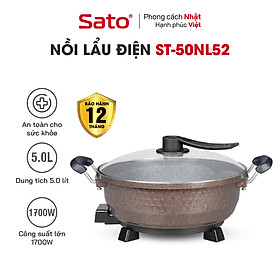 Nồi lẩu đúc tròn 5L SATO 50NL52 - Hàng chính hãng