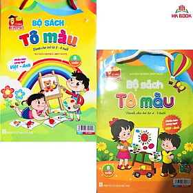 Sách - Combo Bé tô màu nhiều chủ đề song ngữ Việt Anh cho trẻ từ 3-4 tuổi và 5-6 tuổi (2 bộ - 16 cuốn)