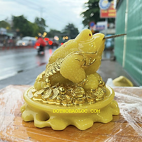 Mua Thiềm Thừ phong thủy màu VÀNG bằng đá cao cấp cao 12cm – Cóc 3 chân