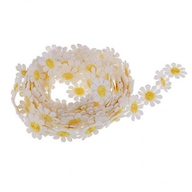 4-12pack 3 Yards 25mm Daisy Embroidery Lace Trim Applique Ribbon Sewing yellow
