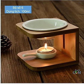 Mua Bộ đèn đốt tinh dầu và trang trí bằng tre độc đáo- Mẫu số 6- Đốt nến